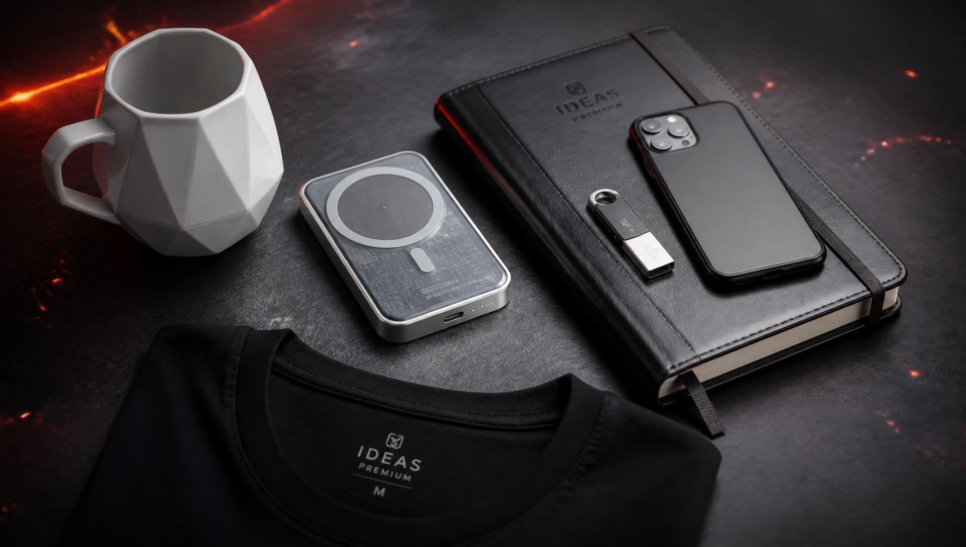 Werbemittel mit ProMarketing Logo – T-Shirt, Tasse und Powerbank